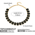 Black Crystal Gold Necklace (TXP554) / 50.5cm