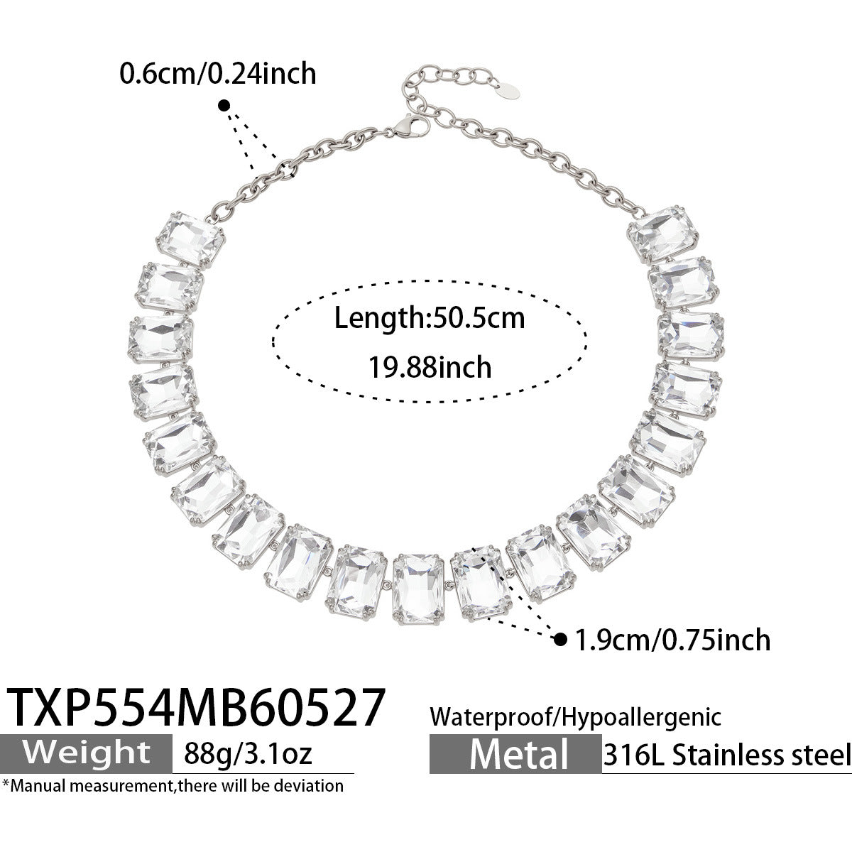 316L Stainless Steel 18K Gold PVD Vintage Czech Crystal Jewelry Set - Vintage Czech Crystal Jewelry Gold Zircon Glass Stone Retro Luxury Wholesale Stainless Steel Jewelry - Sensitive Skin Friendly - Detail 18