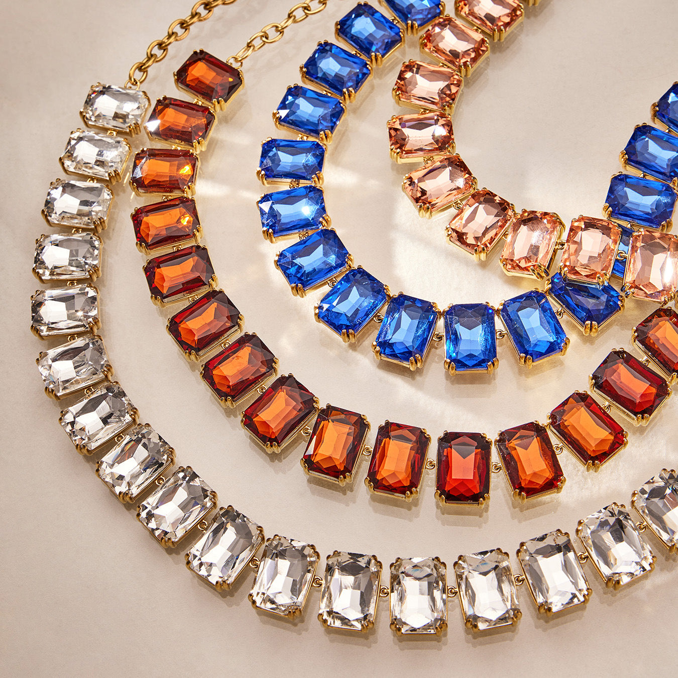 316L Stainless Steel 18K Gold PVD Vintage Czech Crystal Jewelry Set - Vintage Czech Crystal Jewelry Gold Zircon Glass Stone Retro Luxury Wholesale Stainless Steel Jewelry - Sensitive Skin Friendly - Detail 23