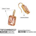 Orange Crystal Gold Earrings (TXF554) / Default