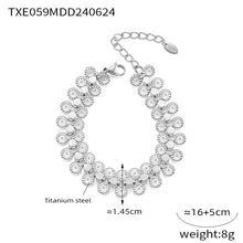 316L Stainless Steel 18K Gold PVD Vintage-Inspired Medallion Spliced Bracelet Necklace Set - Vintage Medallion Spliced Design Wholesale Stainless Steel Jewelry - Sensitive Skin Friendly - Detail 8
