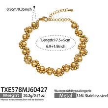 316L Stainless Steel 18K Gold PVD Vintage Mixed Metal Beaded Chain Bracelet Necklace - Vintage Mixed Metal Beaded Chain Wholesale Stainless Steel Jewelry - Sensitive Skin Friendly - Detail 20