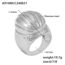 316L Stainless Steel 18K Gold PVD Vintage Oval Textured Ring - Vintage Oval Textured Ring Wholesale Stainless Steel Jewelry - Sensitive Skin Friendly - Detail 3