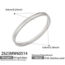 316L Stainless Steel 18K Gold PVD Vintage Rope, Wheat, Honeycomb Design Bangle - Vintage Rope Knot Wheat Ear Honeycomb Texture Wholesale Stainless Steel Jewelry - Sensitive Skin Friendly - Detail 15