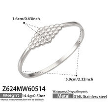 316L Stainless Steel 18K Gold PVD Vintage Rope, Wheat, Honeycomb Design Bangle - Vintage Rope Knot Wheat Ear Honeycomb Texture Wholesale Stainless Steel Jewelry - Sensitive Skin Friendly - Detail 18