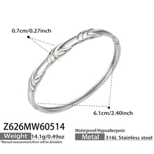 316L Stainless Steel 18K Gold PVD Vintage Rope, Wheat, Honeycomb Design Bangle - Vintage Rope Knot Wheat Ear Honeycomb Texture Wholesale Stainless Steel Jewelry - Sensitive Skin Friendly - Detail 3