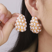 316L Stainless Steel 18K Gold PVD Vintage Teardrop Imitation Pearl Earrings - Vintage Gold Teardrop Imitation Pearl Earrings Wholesale Stainless Steel Jewelry - Sensitive Skin Friendly - Detail 2