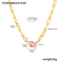 316L Stainless Steel 18K Gold PVD Water Droplet Zircon Square Necklace - Vintage Gold Band Water Droplet Square Zircon Wholesale Stainless Steel Jewelry - Sensitive Skin Friendly - Detail 1