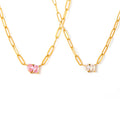 316L Stainless Steel 18K PVD Gold Zircon Water Drop Necklace