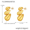 Gold Teardrop Drop Earrings (F1139) / Default
