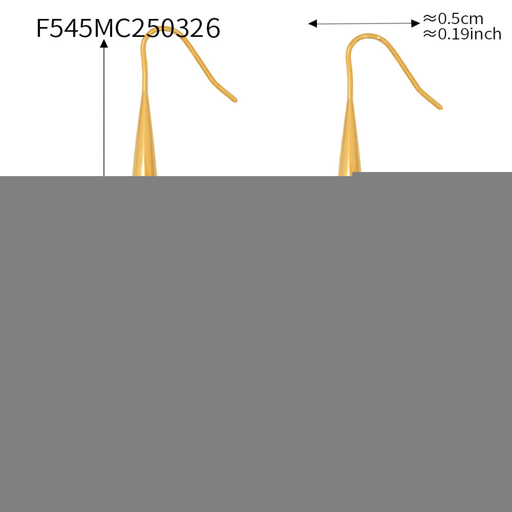 316L Stainless Steel 18K Gold PVD Waterdrop Tassel Minimalist Earrings - Waterdrop Tassel Minimalist Slimming Earrings Wholesale Stainless Steel Jewelry - Sensitive Skin Friendly - Detail 1