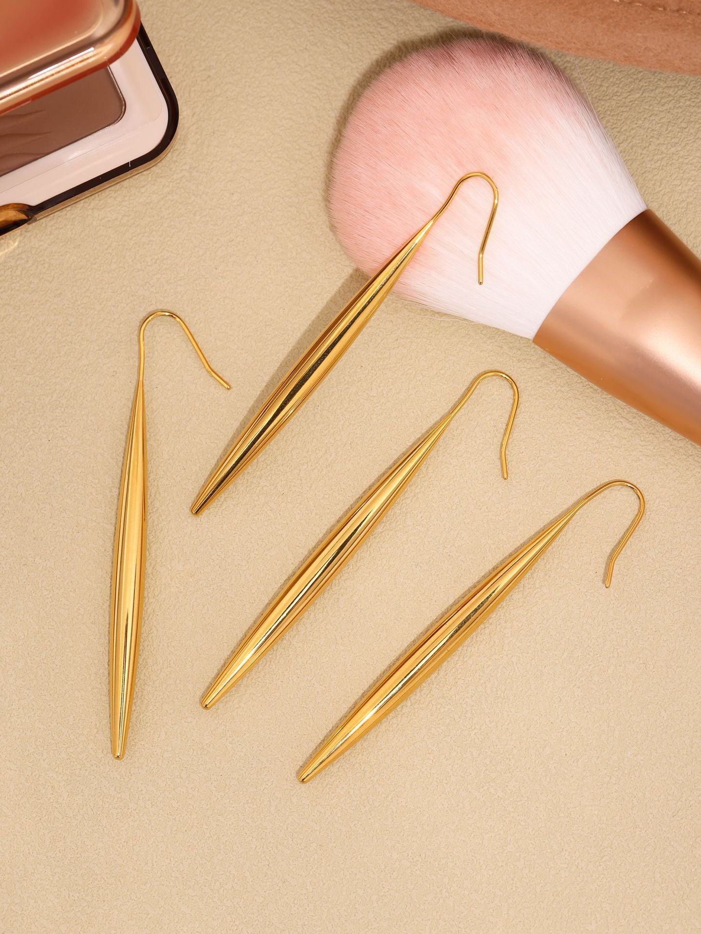 316L Stainless Steel 18K Gold PVD Waterdrop Tassel Minimalist Earrings - Waterdrop Tassel Minimalist Slimming Earrings Wholesale Stainless Steel Jewelry - Sensitive Skin Friendly - Detail 13