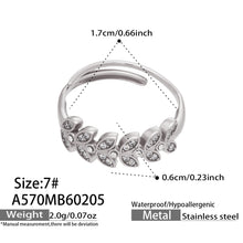 316L Stainless Steel 18K Gold PVD Wheat Motif Open Zircon Double-Layer Cutout Ring - Wheat Motif Open Zircon Ring Wholesale Stainless Steel Jewelry - Sensitive Skin Friendly - Detail 3