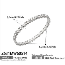 316L Stainless Steel 18K Gold PVD Zircon Bangle - European Bowknot Lock Twisted Design Zircon Gold Band Minimalist Wholesale Stainless Steel Jewelry - Sensitive Skin Friendly - Detail 17