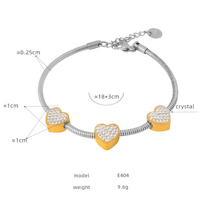 316L Stainless Steel 18K Gold PVD Zircon Beaded Bracelet - Zircon, Beaded, Delicate Chain, Modern, Minimalist Wholesale Stainless Steel Jewelry - Sensitive Skin Friendly - Detail 15