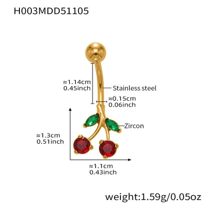 316L Stainless Steel 18K Gold PVD Zircon Belly Button Ring - Zircon, DIY Piercing, Modern, Minimalist Wholesale Stainless Steel Jewelry - Sensitive Skin Friendly - Detail 11