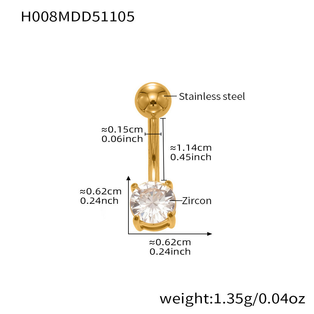 Silver double circle CZ belly button ring wholesale, polished surgical steel piercing jewelry