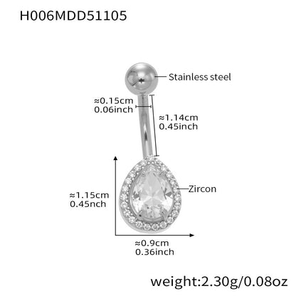 Silver round halo CZ belly button ring for boutique displays, premium 316L steel piercing