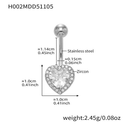 316L Stainless Steel 18K Gold PVD Zircon Belly Button Ring - Zircon, DIY Piercing, Modern, Minimalist Wholesale Stainless Steel Jewelry - Sensitive Skin Friendly - Detail 22