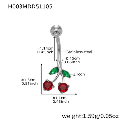 316L Stainless Steel 18K Gold PVD Zircon Belly Button Ring - Zircon, DIY Piercing, Modern, Minimalist Wholesale Stainless Steel Jewelry - Sensitive Skin Friendly - Detail 5