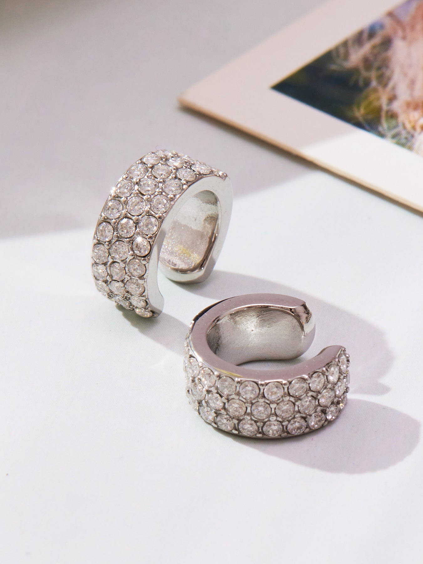 316L Stainless Steel 18K Gold PVD Zircon C-Shaped Ear Cuff Earrings - Minimalist C-Shaped Zircon Ear Cuff Wholesale Stainless Steel Jewelry - Sensitive Skin Friendly - Detail 10