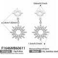 Zircon Inlaid Stainless Steel Hoop Earrings Style F1646 / Default
