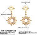 Zircon Inlaid 18K Gold PVD Stainless Steel Hoop Earrings Style F1646 / Default
