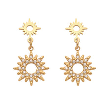 316L Stainless Steel 18K Gold PVD Zircon Dangle Earrings - Zircon Dangle Earrings, Elegant Design Wholesale Stainless Steel Jewelry - Sensitive Skin Friendly - Detail 9