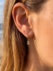 316L Stainless Steel 18K Gold PVD Zircon Delicate Hoop Earrings - Modern Zircon Hoop, Delicate Charm, Chic Wholesale Stainless Steel Jewelry - Sensitive Skin Friendly - Detail 10