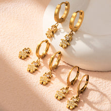 316L Stainless Steel 18K Gold PVD Zircon Delicate Hoop Earrings - Modern Zircon Hoop, Delicate Charm, Chic Wholesale Stainless Steel Jewelry - Sensitive Skin Friendly - Detail 6