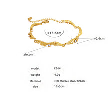 316L Stainless Steel 18K Gold PVD Zircon Embedded Bracelet - Gold Bracelet Zircon Minimalist Wholesale Stainless Steel Jewelry - Sensitive Skin Friendly - Detail 6