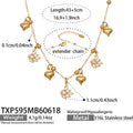 Flower Zircon Gold Necklace (TXP594) / 42+5cm