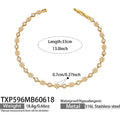 Round Zircon Gold Necklace (TXP596) / 33cm