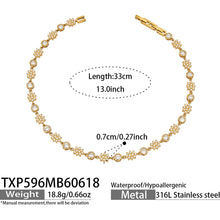 316L Stainless Steel 18K Gold PVD Zircon Heart Clover Pendant Necklace - Zircon Heart Clover Modern Pendant Wholesale Stainless Steel Jewelry - Sensitive Skin Friendly - Detail 12