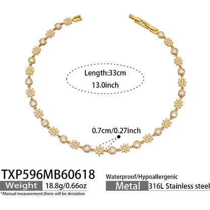 316L Stainless Steel 18K Gold PVD Zircon Heart Clover Pendant Necklace - Zircon Heart Clover Modern Pendant Wholesale Stainless Steel Jewelry - Sensitive Skin Friendly - Detail 12