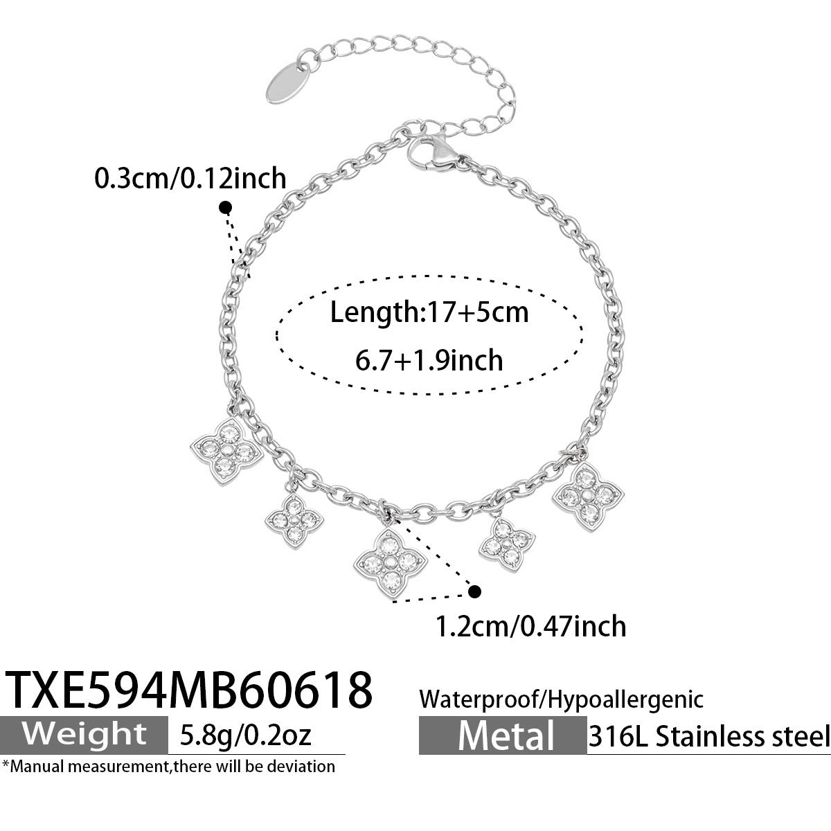 316L Stainless Steel 18K Gold PVD Zircon Heart Clover Pendant Necklace - Zircon Heart Clover Modern Pendant Wholesale Stainless Steel Jewelry - Sensitive Skin Friendly - Detail 6