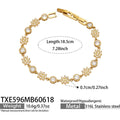 Round Zircon Gold Bracelet (TXE596) / 18.5cm
