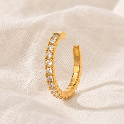 316L Stainless Steel 18K Gold PVD Zircon Inlaid Earrings Earrings - Zircon Inlaid Modern Earrings Wholesale Stainless Steel Jewelry - Sensitive Skin Friendly - Detail 2