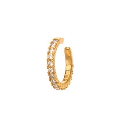 316L Stainless Steel 18K Gold PVD Zircon Inlaid Earrings Earrings - Zircon Inlaid Modern Earrings Wholesale Stainless Steel Jewelry - Sensitive Skin Friendly - Detail 5