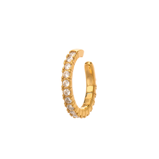 316L Stainless Steel 18K Gold PVD Zircon Inlaid Earrings Earrings - Zircon Inlaid Modern Earrings Wholesale Stainless Steel Jewelry - Sensitive Skin Friendly - Detail 5