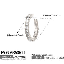 316L Stainless Steel 18K Gold PVD Zircon Inlaid Earrings Earrings - Zircon Inlaid Modern Earrings Wholesale Stainless Steel Jewelry - Sensitive Skin Friendly - Detail 9
