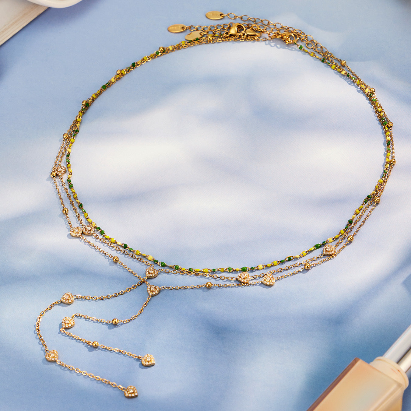 316L Stainless Steel 18K Gold PVD Zircon Necklace & Bracelet Set - Elegant Gold Zircon Set Wholesale Stainless Steel Jewelry - Sensitive Skin Friendly - Detail 14