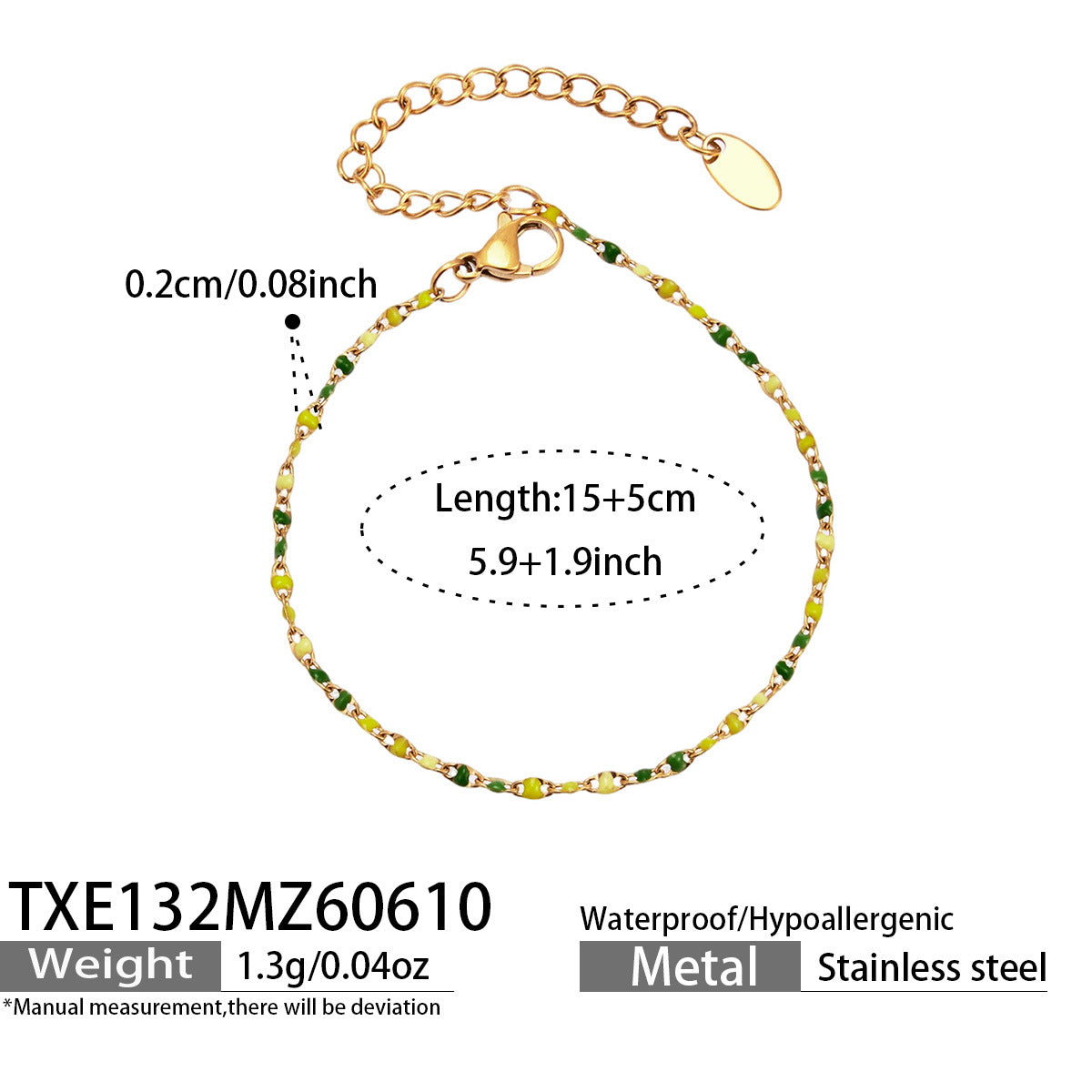 316L Stainless Steel 18K Gold PVD Zircon Necklace & Bracelet Set - Elegant Gold Zircon Set Wholesale Stainless Steel Jewelry - Sensitive Skin Friendly - Detail 3
