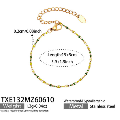 316L Stainless Steel 18K Gold PVD Zircon Necklace & Bracelet Set - Elegant Gold Zircon Set Wholesale Stainless Steel Jewelry - Sensitive Skin Friendly - Detail 3