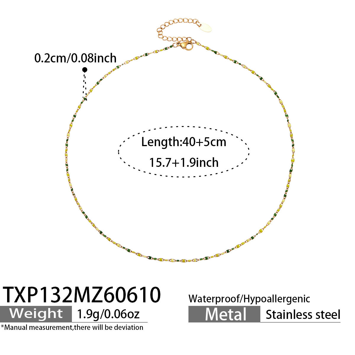 316L Stainless Steel 18K Gold PVD Zircon Necklace & Bracelet Set - Elegant Gold Zircon Set Wholesale Stainless Steel Jewelry - Sensitive Skin Friendly - Detail 4