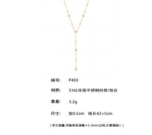 316L Stainless Steel 18K Gold PVD Zircon Necklace & Bracelet Set - Elegant Gold Zircon Set Wholesale Stainless Steel Jewelry - Sensitive Skin Friendly - Detail 5