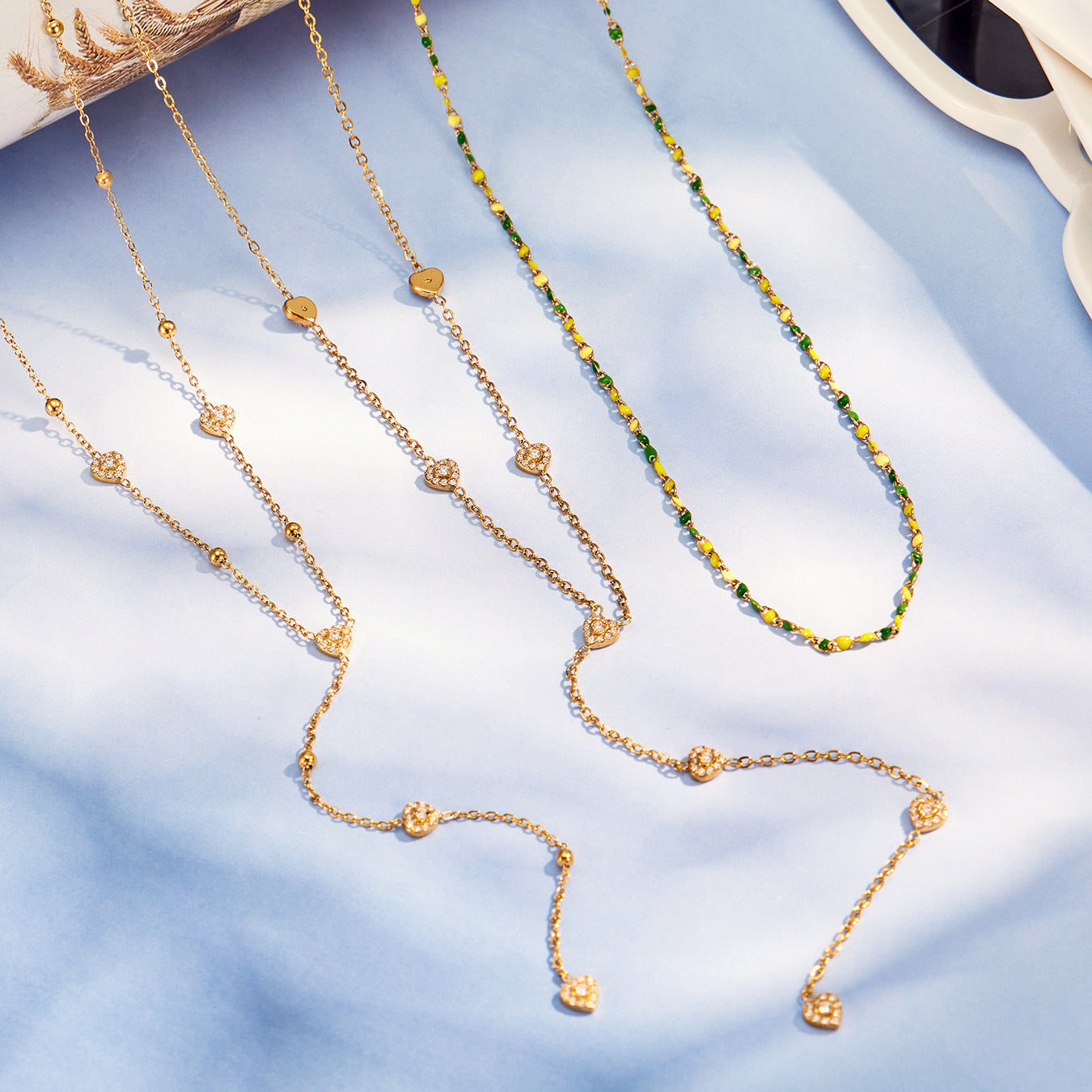 316L Stainless Steel 18K Gold PVD Zircon Necklace & Bracelet Set - Elegant Gold Zircon Set Wholesale Stainless Steel Jewelry - Sensitive Skin Friendly - Detail 8