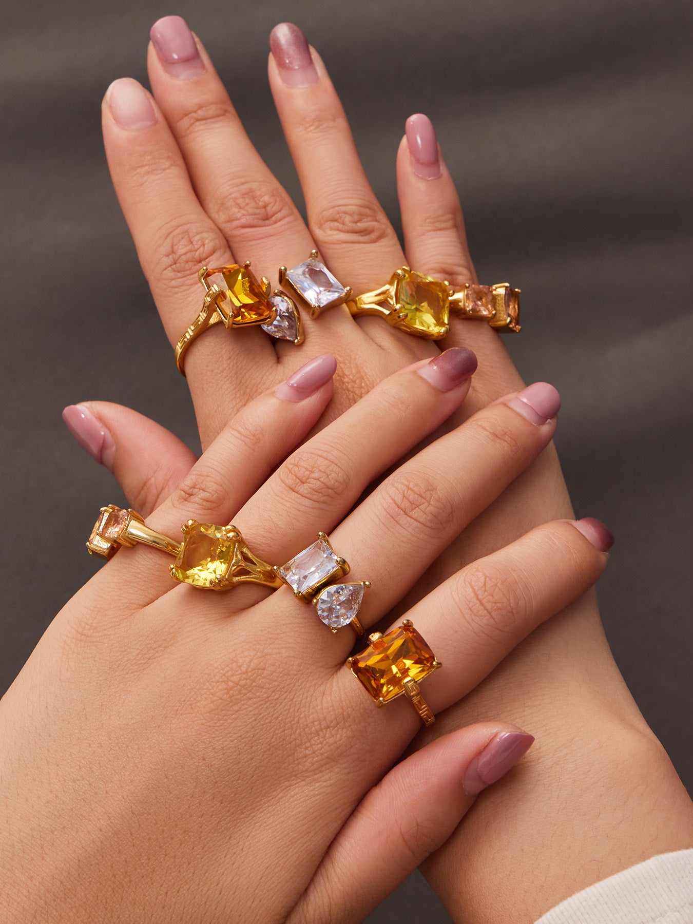 316L Stainless Steel 18K Gold PVD Zircon Open Ring - Open Zircon Band Minimalist Gold Wholesale Stainless Steel Jewelry - Sensitive Skin Friendly - Detail 12