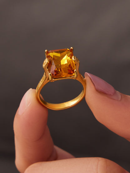 316L Stainless Steel 18K Gold PVD Zircon Open Ring - Open Zircon Band Minimalist Gold Wholesale Stainless Steel Jewelry - Sensitive Skin Friendly - Detail 16