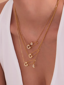 316L Stainless Steel 18K Gold PVD Zircon Paperclip Necklace - Gold Zircon Paperclip Necklace Minimalist Modern Wholesale Stainless Steel Jewelry - Sensitive Skin Friendly - Detail 10